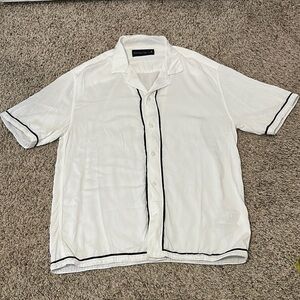 Abercrombie & Fitch White Shirt with Navy Trim
